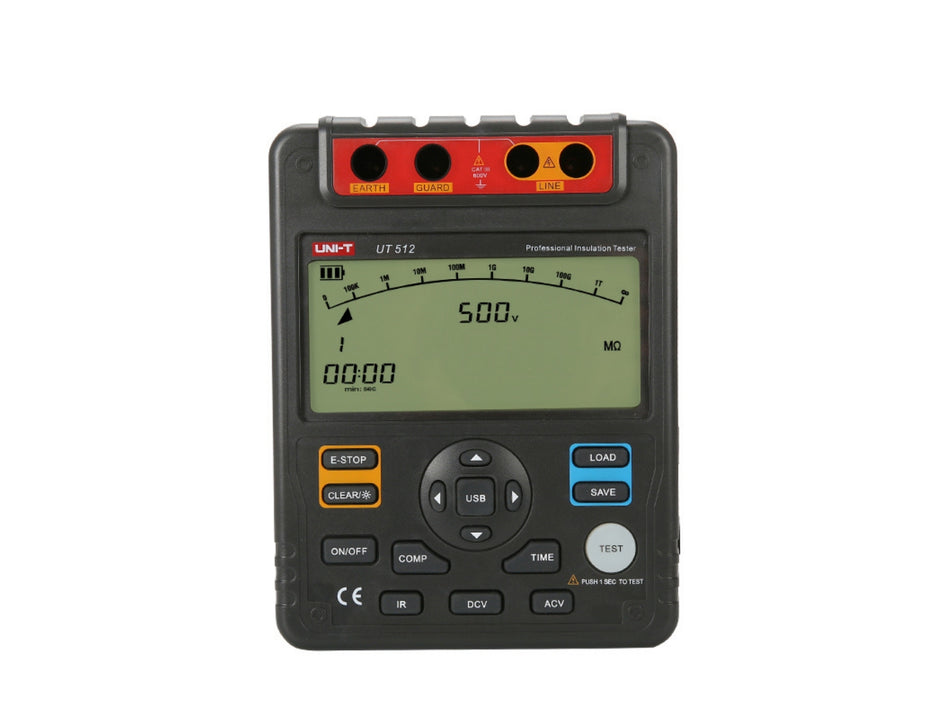 UNI-T Insulation Resistance Tester, 500-2500 V, 100 GΩ, PI & DAR – UT512
