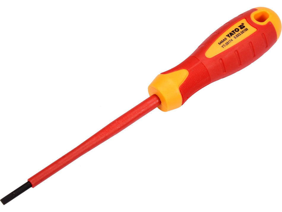 YATO Insulated Slotted Screwdriver, 1000 V, VDE, 2.5 x 75 mm - 8 x 175 mm