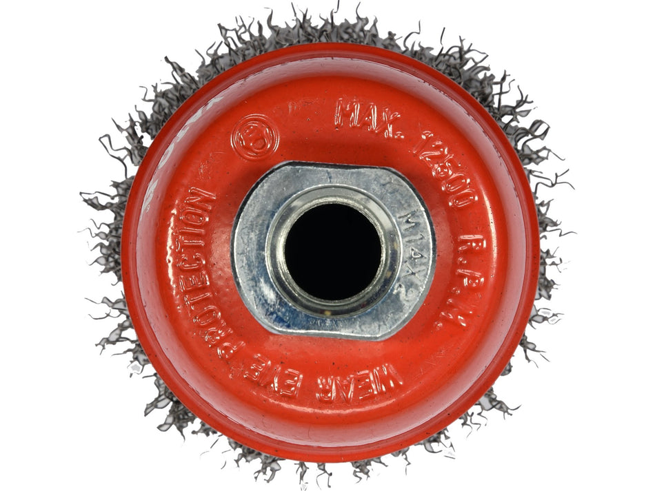 YATO Kefe, rozsdamentes acél (INOX) hullámos drót, 65 mm, M14 menet – YT-47658