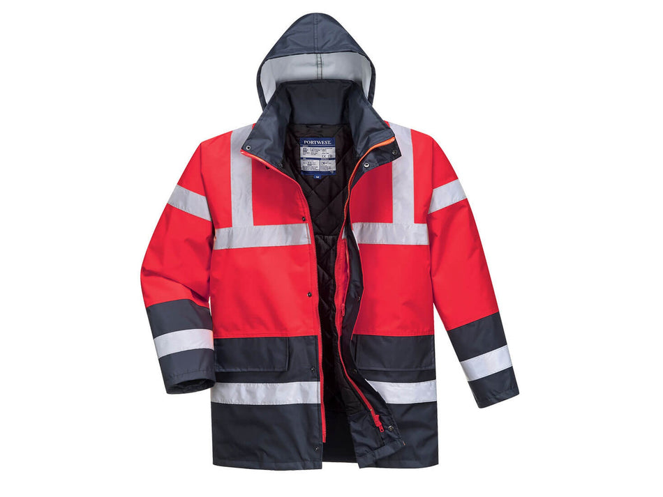 Portwest Warnschutz-Kontrast-Winter-Verkehrsjacke, verbesserte Sichtbarkeit, für den Einsatz bei jedem Wetter – S466
