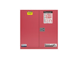 FLAMMABLE LIQUID & CHEMICAL SAFETY STORAGE CABINET 30GAL/114L - YELLOW/RED/BLUE