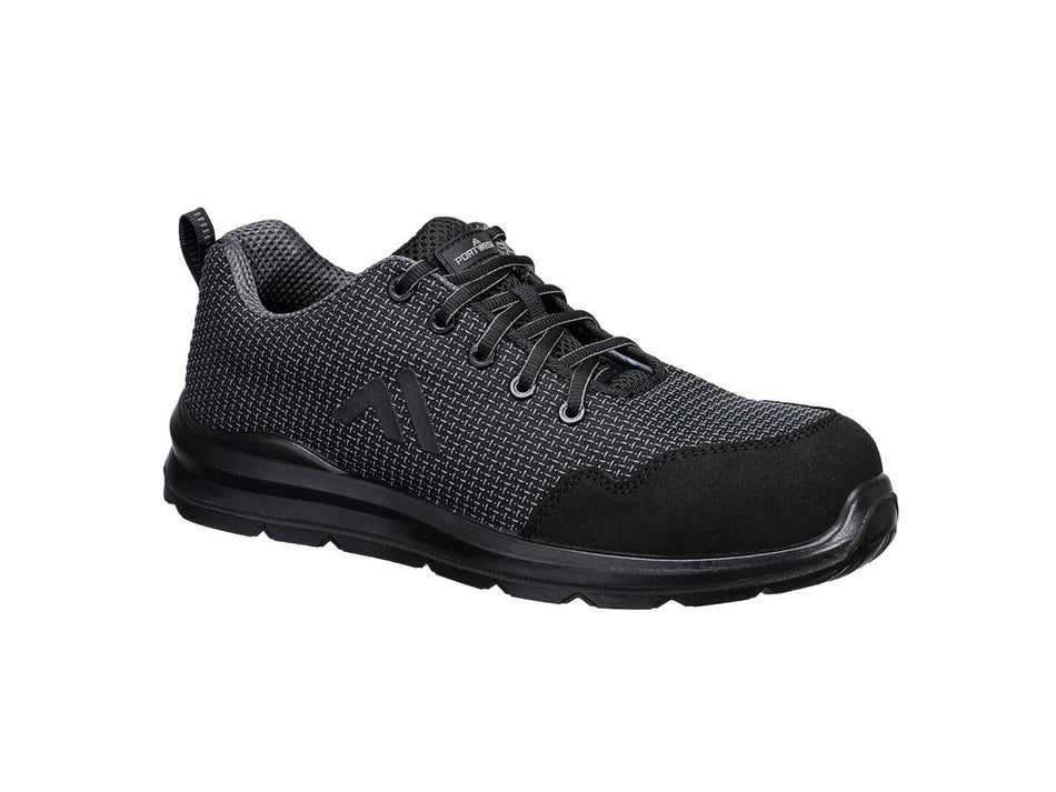 Portwest Safety Trainer Composite Textile S3S SR FO with Abrasion Resistant Toe Bumper & Non-Metallic Midsole – FC72