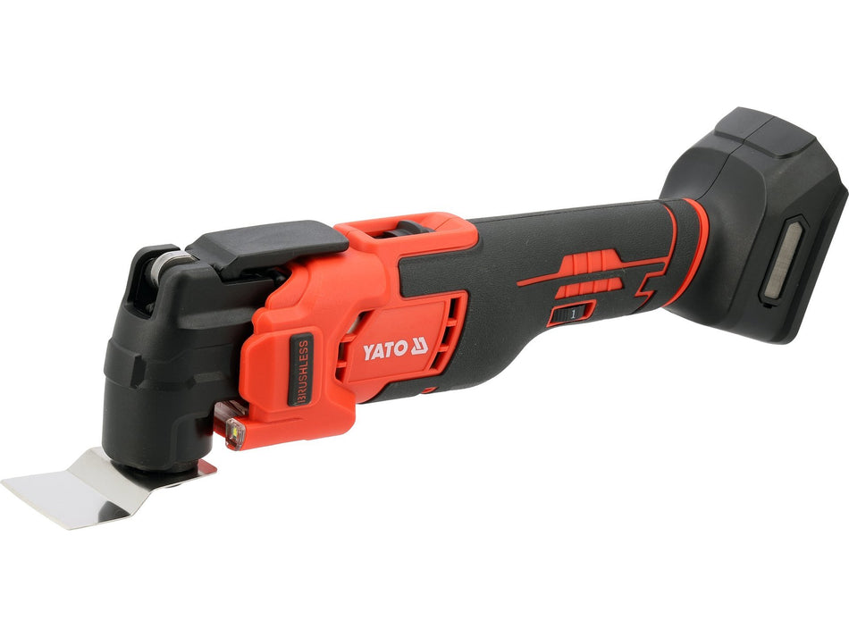 YATO akkumulátoros oszcilláló többcélú szerszám, 18 V, szénkefementes motor, gépváz / 1 × 4Ah