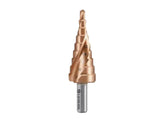 TG Spiral-Flute Step Drill Bit, 6542 HSS, 3-Flat Shank, for Sheet Metal & Plastic, 4-12/4-20/4-32 mm