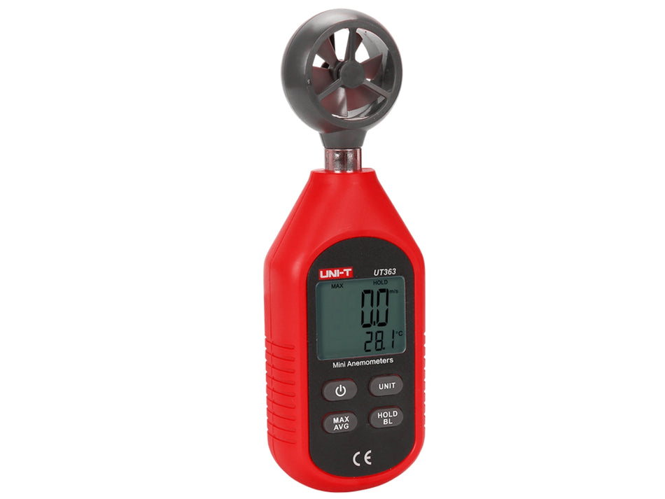 UNI-T Mini Anemometer, 0-30 m/s, -10-50 °C, Wind Speed & Temperature – UT363