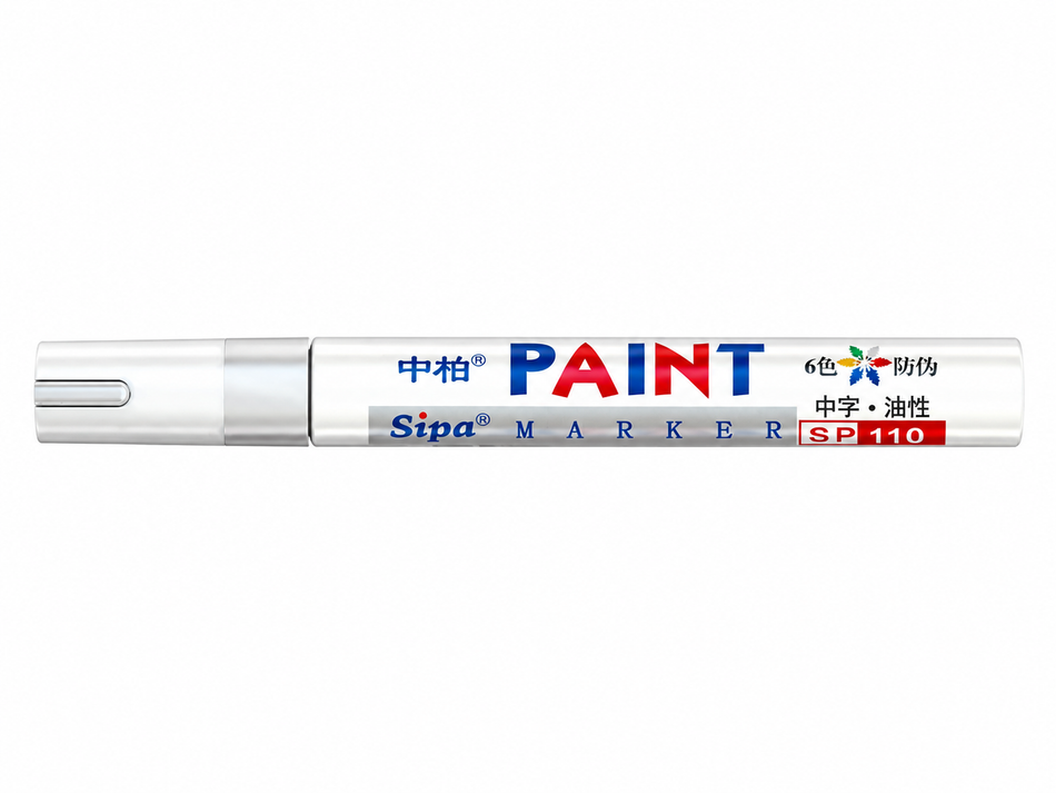 Sipa Ölbasierter Lackmarker, 3 mm Rundspitze, Pump-System, Aluminiumgehäuse – SP110