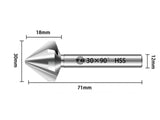 TG 90°-os süllyesztőfúró, 6542 HSS, hengeres szár, fémhez és műanyaghoz, 6,3-35 mm