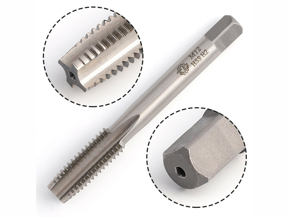 TG-Maschinengewindebohrer mit gerader Spirale, HSS-M2 (6542), ISO 2, für Stahl, grobe und feine Steigung, M3–M30