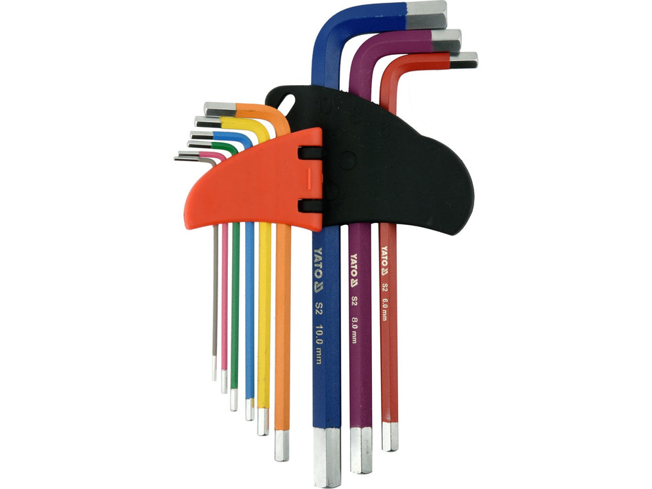 9-TEILIGER LANGER INBUSSCHLÜSSELSATZ 1,5–10 MM;YT-05631