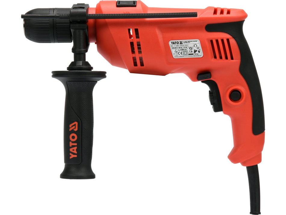YATO ütvefúró-csavarozó, 710 W, 13 mm-es tokmány, 2 üzemmód fémhez/fához/betonhoz – YT-82034
