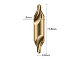TG Type A Centre Drill, 6542 HSS-E, 120° Point, for Stainless Steel, 2–6 mm