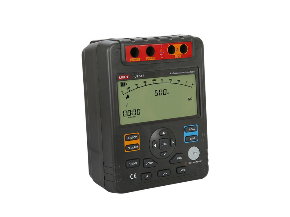 UNI-T Insulation Resistance Tester, 500-2500 V, 100 GΩ, PI & DAR – UT512