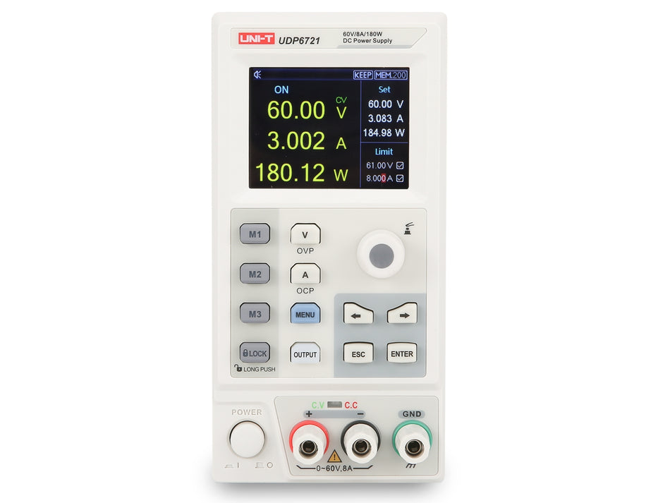 UNI-T Programmable DC Power Supply, 60 V, 8 A – UDP6721