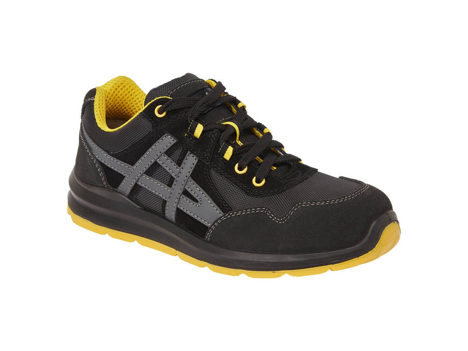 Portwest Safety Trainer Leather & Textile Upper S1 FO SR Dual Density PU Outsole – FT50