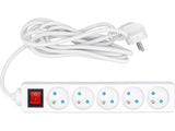 VOREL Grounded Extension Cord with Switch, 5 Outlets, 1.5/3/5 m