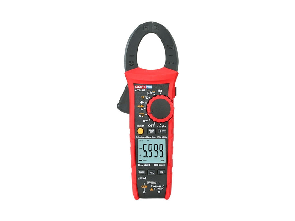 UNI-T AC Clamp Meter, 600 A, True RMS & Temperature – UT219M