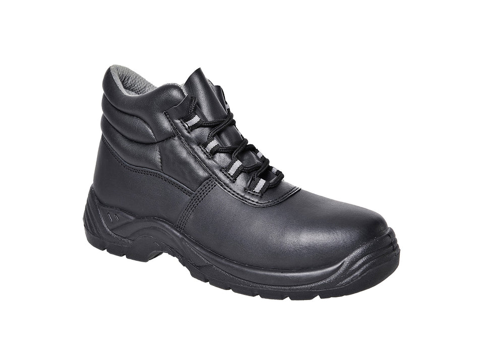 Portwest Safety Boots S1PS SR Metal Free Black Leather with Composite Toe Cap & Pierce Resistant Midsole – FC10