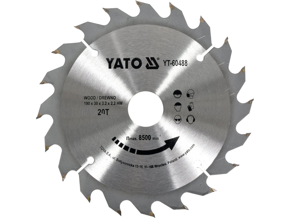 YATO TCT Circular Saw Blade for Wood, 184x30 mm, 24T / 40T / 50T