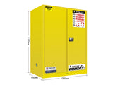 FLAMMABLE LIQUID & CHEMICAL SAFETY STORAGE CABINET RED/YELLOW/BLUE