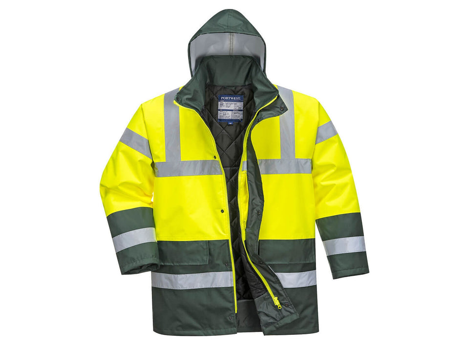 Portwest Warnschutz-Kontrast-Winter-Verkehrsjacke, verbesserte Sichtbarkeit, für den Einsatz bei jedem Wetter – S466
