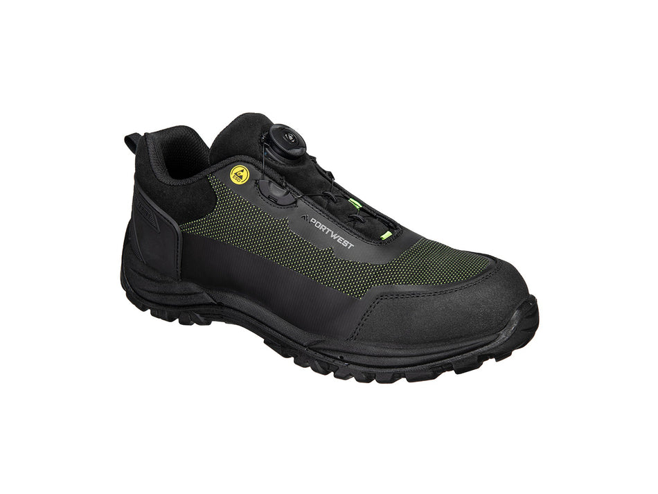 Portwest Safety Low Shoes, Composite Textile, S3S ESD SR FO, Wire Lace – FE05