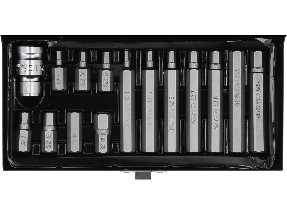 15-PIECE HEX SCREWDRIVER BIT AND ADAPTER SET