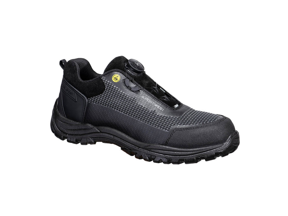 Portwest Safety Low Shoes, Composite Textile, S3S ESD SR FO, Wire Lace – FE05