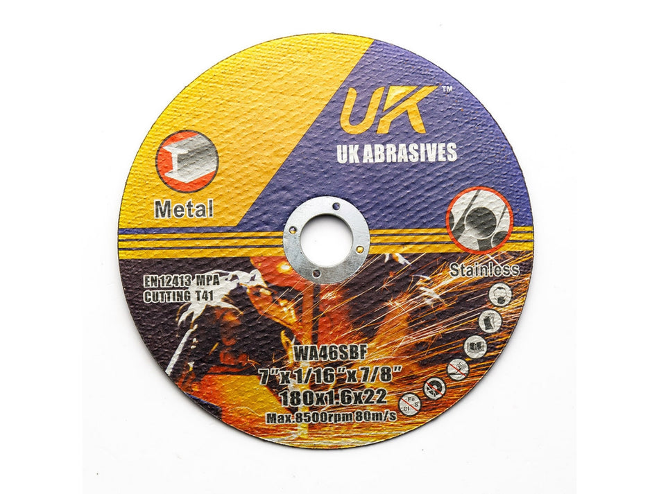 UK vágókorong rozsdamentes acélhoz és acélhoz, 180 × 1,6 × 22 mm