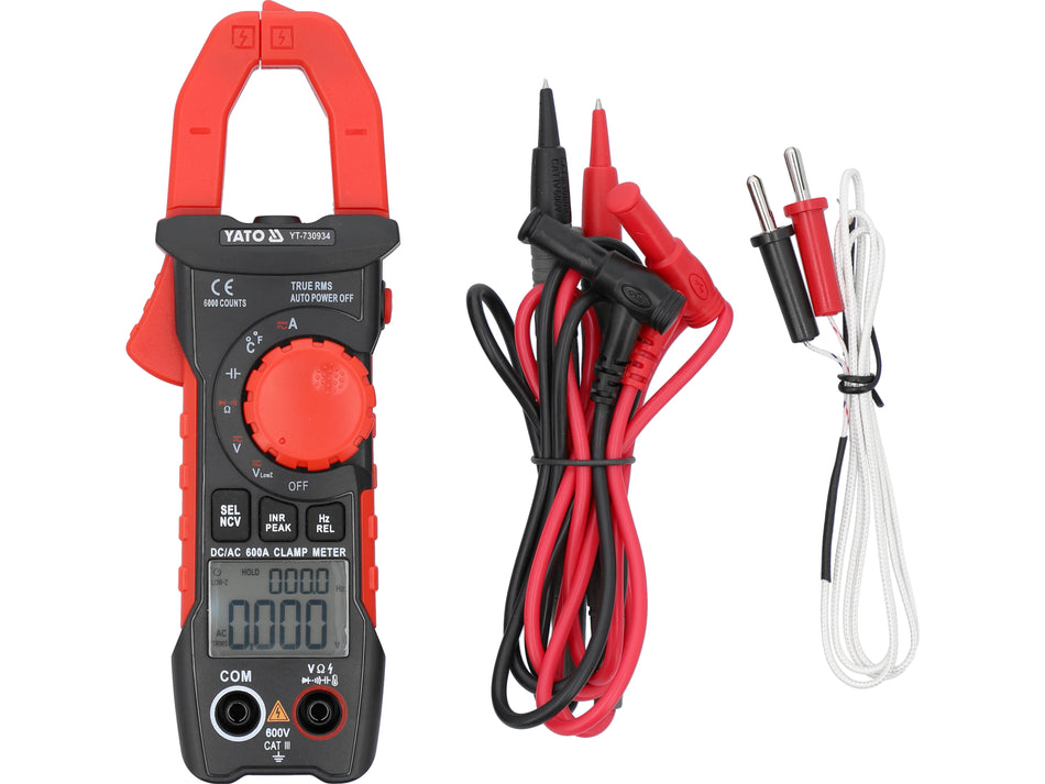 CLAMP MULTIMETER, TRUE RMS AC/DC 10 mA–600 A;YT-730934