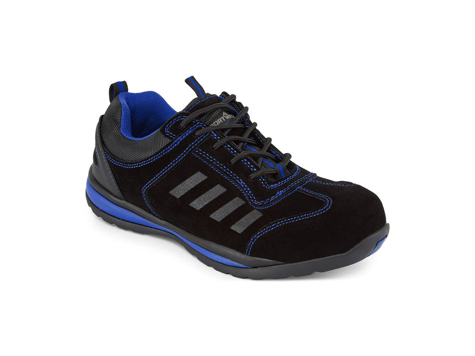 Portwest Safety Trainer S1P HRO SR, Steel Toecap & Midsole, Suede & Textile Upper – FW34