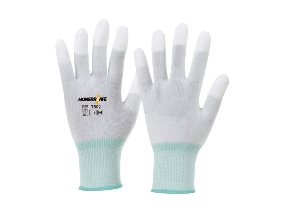 HONERRSAFE PU Palm-Coated Work Gloves, 1 Pair, 13-Gauge Polyester – T501, T504