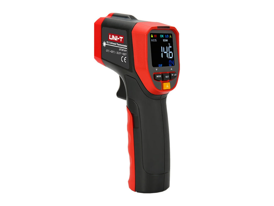 UNI-T infravörös hőmérő, -32–420 °C, 12:1 D:T – UT301A+