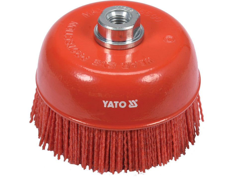 YATO tányérkefe, nylon huzal, 125 mm, M14 menet – YT-47787
