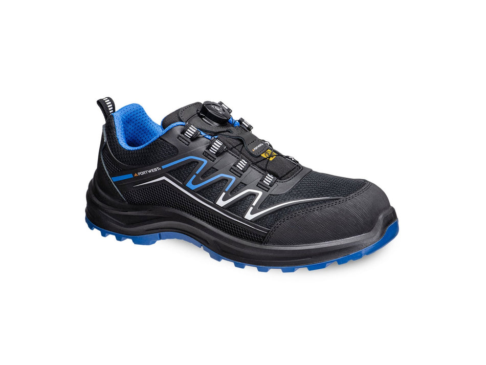 Portwest Safety Trainer S1PS ESD SR FO with Composite Toecap, Textile Midsole & KPU/Mesh Upper – FT32