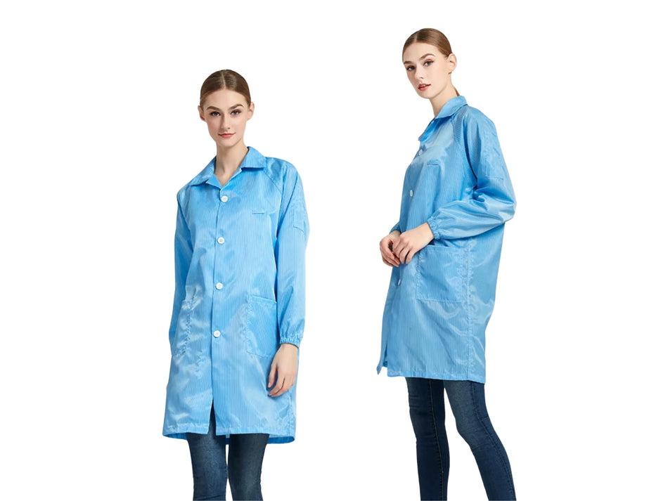 ANTISTATIC LONG JACKET - WHITE/BLUE/PINK