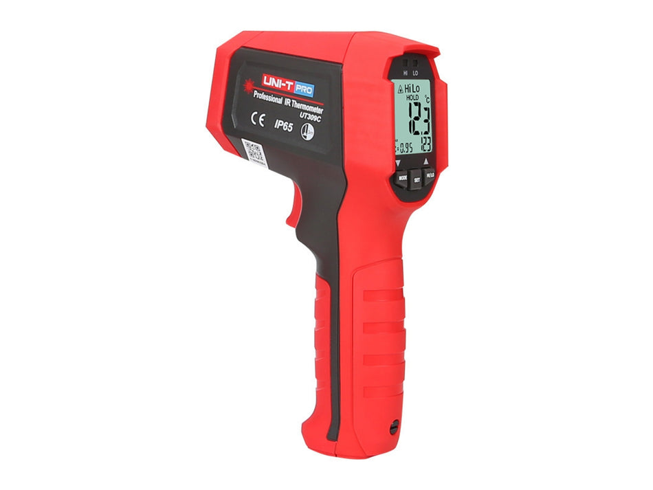 UNI-T Infrared Thermometer, -35-650 °C, 12:1, Dual Laser, IP65 – UT309C