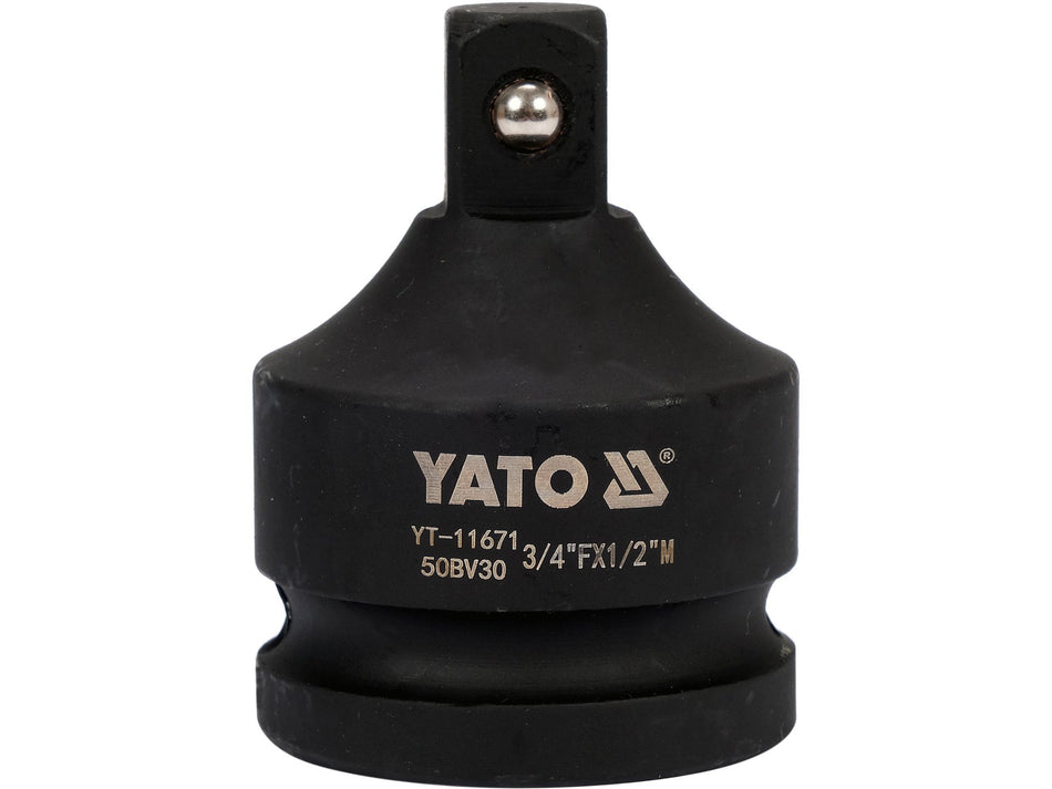 YATO Schlagschrauber-Adapter, 3/4" Innengewinde auf 1/2" Außengewinde, 55 mm, CrMo – YT-11671