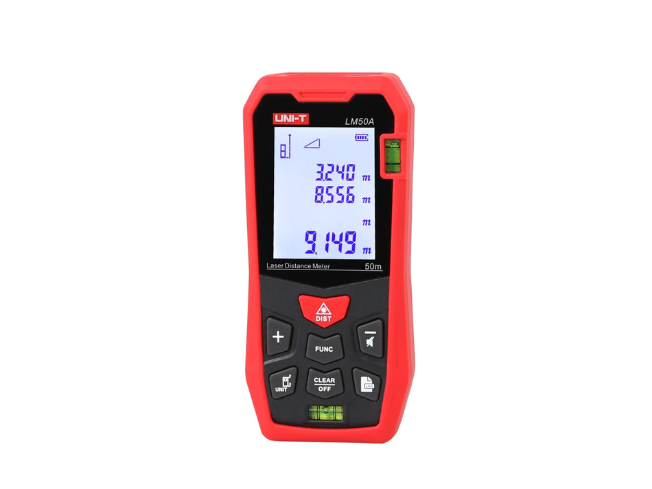 UNI-T Laser Distance Meter, 50 m, ±2 mm Accuracy, Area & Volume – LM50A