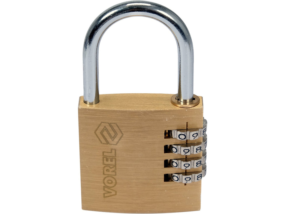 VOREL 4-Digit Combination Padlock, 40/50 mm Body