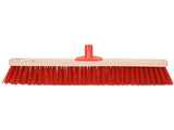 VOREL Street Broom, Wooden Head with Hard Plastic Bristles, for Indoor and Outdoor Sweeping