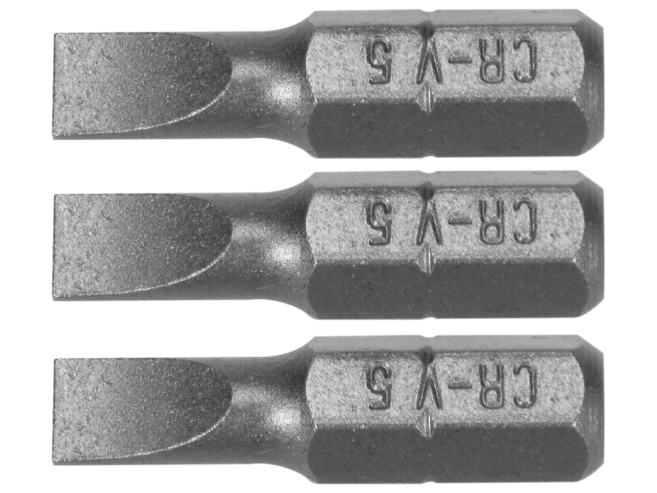 1/4 ZOLL FLACHSCHLITZ-SCHRAUBENDREHERBITS 25MM 5MM 3 STÜCK