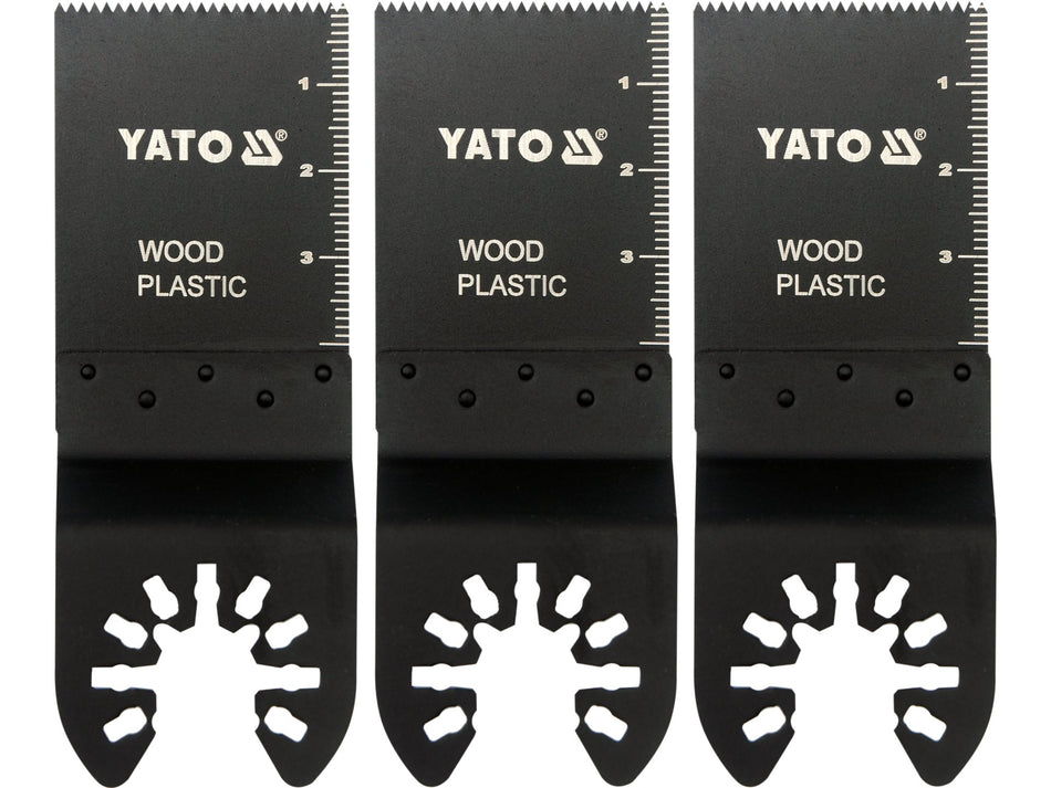 YATO Tauchsägeblatt-Set für oszillierende Multifunktionswerkzeuge, 3-tlg., 34 × 40 mm, HCS, für Holz & Kunststoff – YT-34685