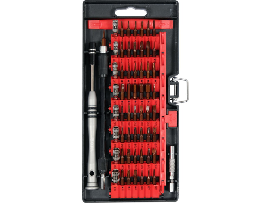 YATO Mobile Phone Repair Tool Set, 61 pcs, Aluminium Handle, for Smartphones and Tablets - YT-25760