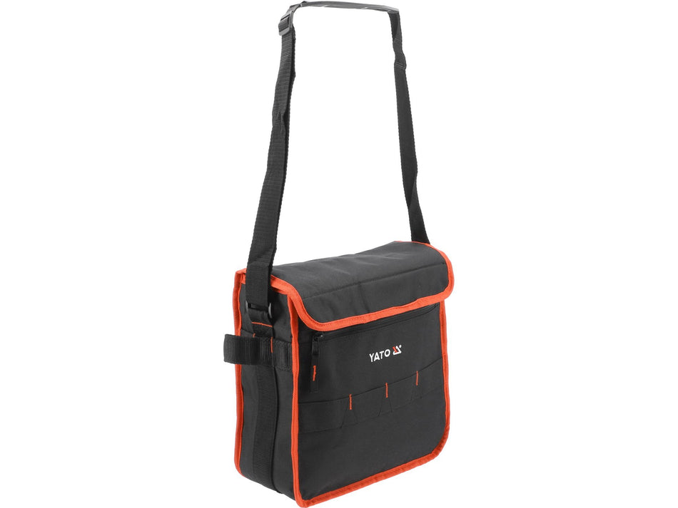 YATO Tool Bag, 31 × 13 × 31 cm, with Shoulder Strap and Velcro Flap for Small Tools - YT-74333