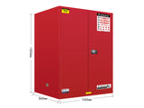 FLAMMABLE LIQUID & CHEMICAL SAFETY STORAGE CABINET RED/YELLOW/BLUE