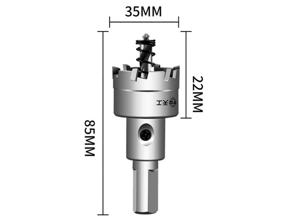 TG TCT lyukvágó, 35 mm, 22 mm vágásmélység, HSS központfúró, 10 mm-es szár