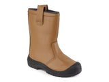 Portwest Safety Rigger Boots S3 SR Leder mit Stahlkappe & Zwischensohle, Zehenkappenschutz & Faux-Fur-Futter – FW29