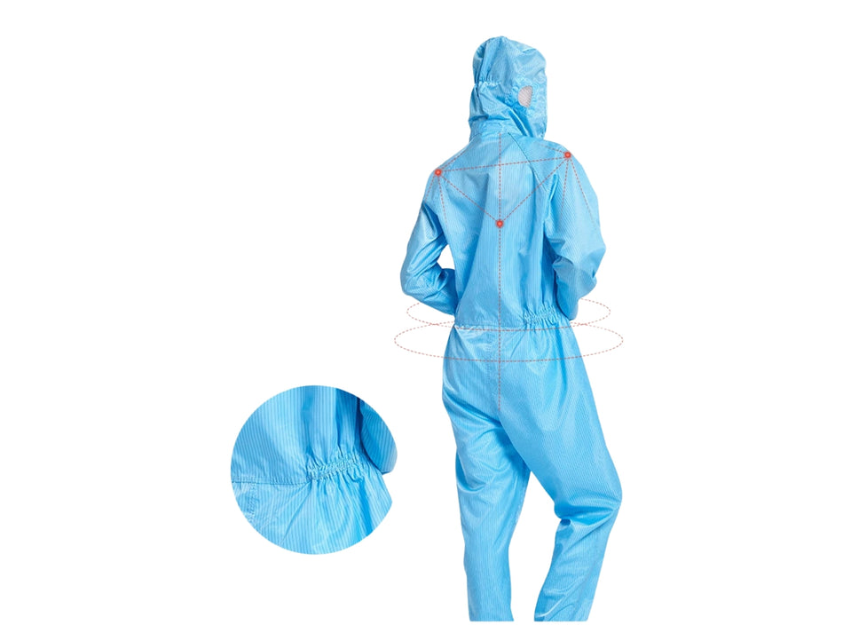 HOODED ANTISTATIC SUIT - STRIPED DESIGN