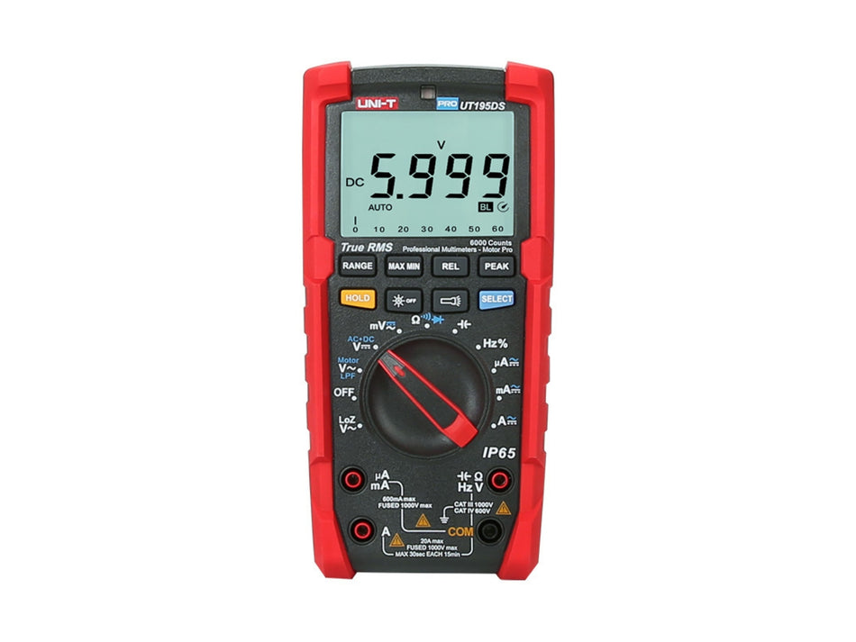 UNI-T Industrielles Echteffektiv-Digitalmultimeter, 6000 Counts, 1000 V, 20 A AC+DC, IP65 – UT195DS
