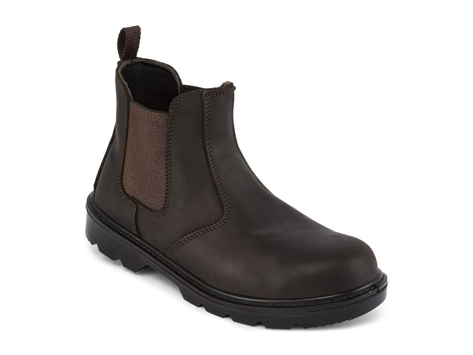 Portwest Dealer Safety Boot, Leather, Steel Toe Cap & Steel Midsole, S1P FO SR – FW51